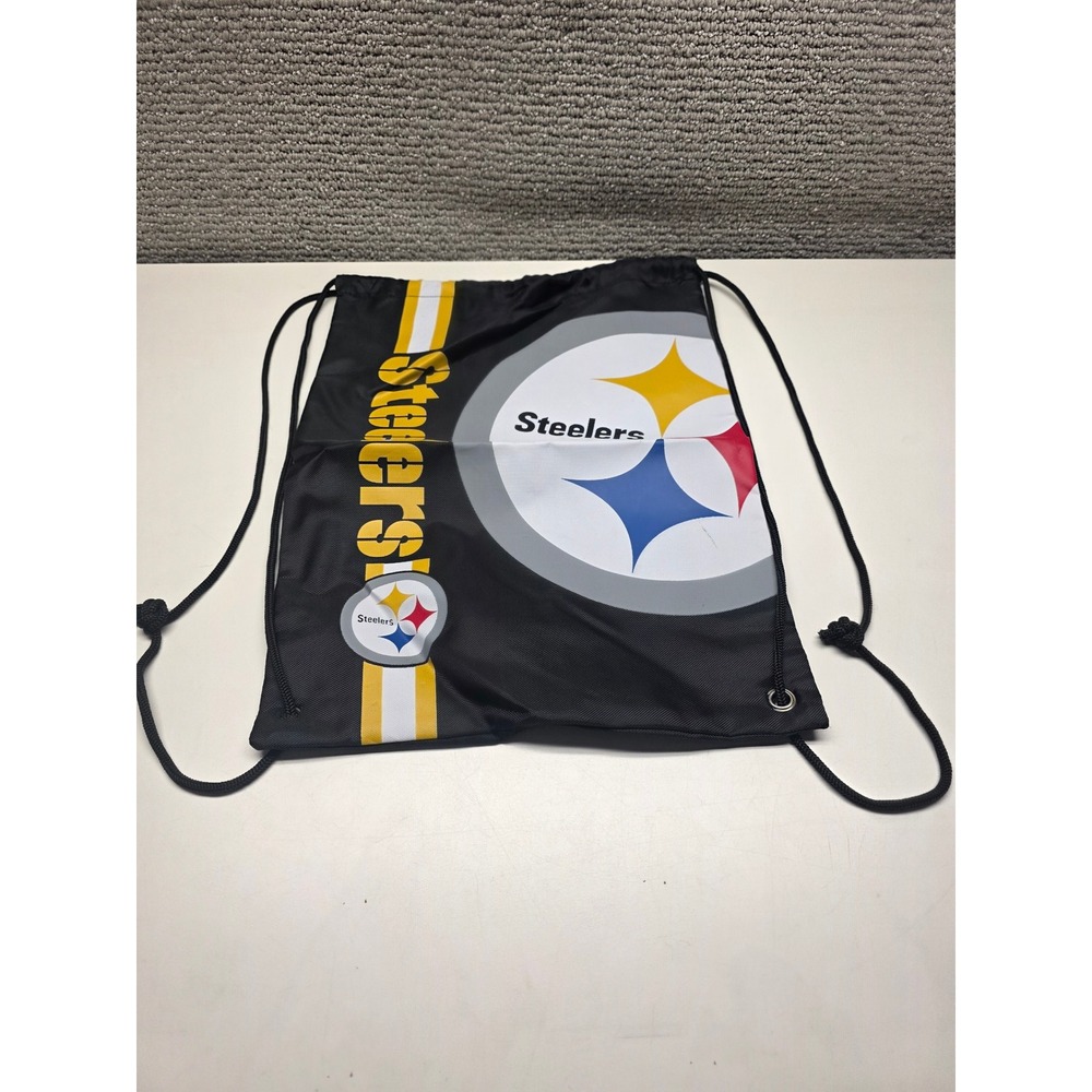 Pittsburgh Steelers Drawstring Cinch Bag Forever Collectibles Black NFL Gym Sack